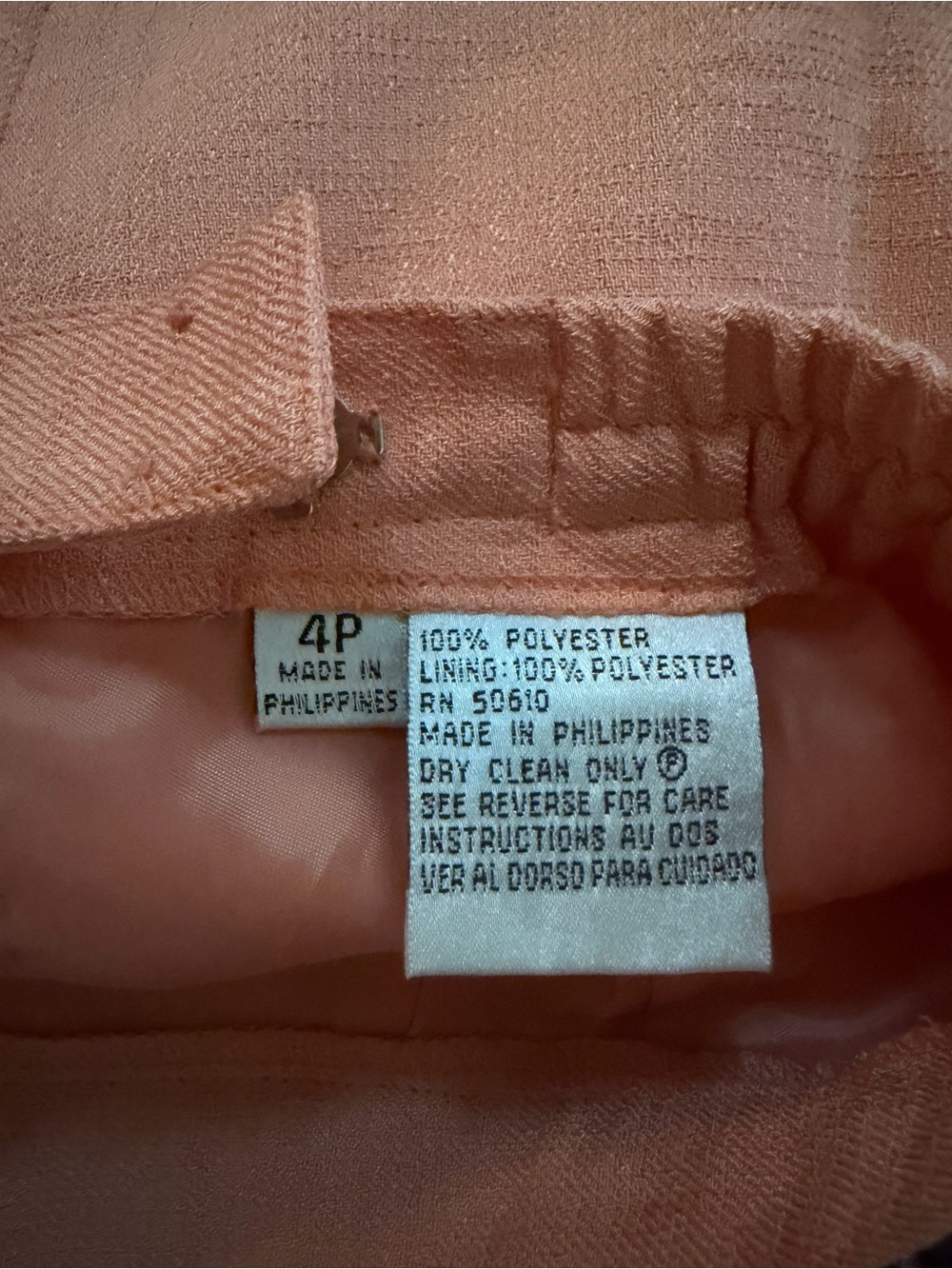 Women's Coral Pink Textured Pencil Skirt - Picture 7 of 7